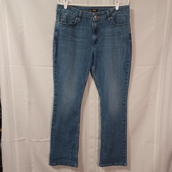 Lee Denim - Lee Jeans Womens 14M Blue Regular Fit Bootcut Mid Rise Stretch Denim 103522567